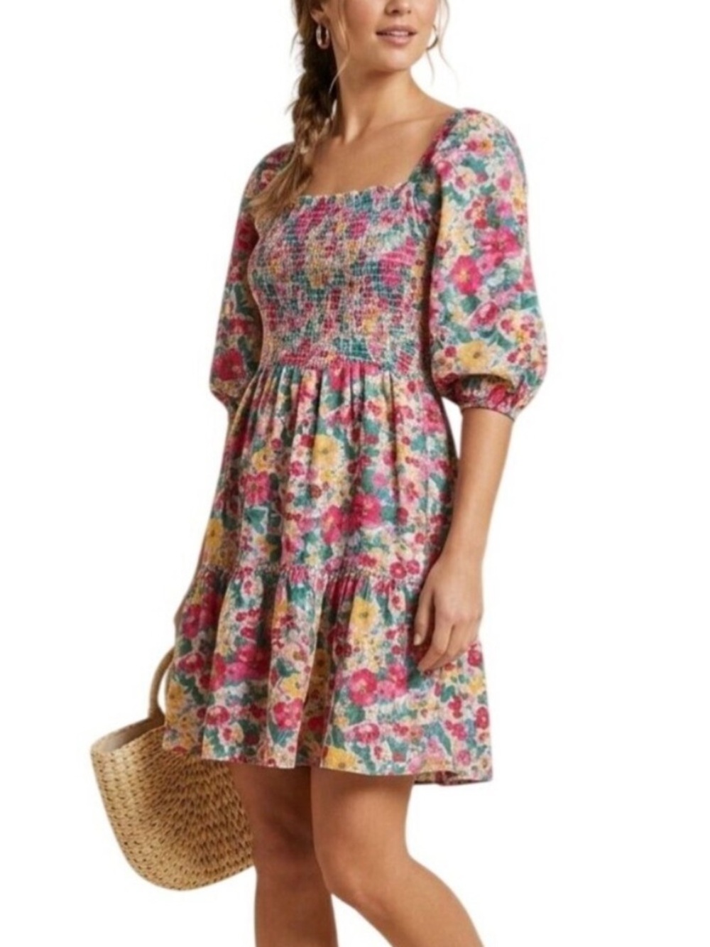Kings Road Floral Puff Sleeve Dress